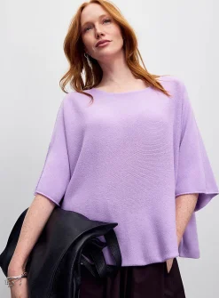 Oversized boxy-fit boat-neck sweater