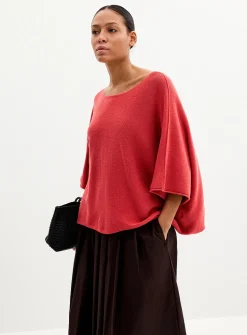 Oversized boxy-fit boat-neck sweater