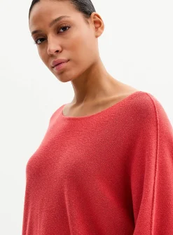 Oversized boxy-fit boat-neck sweater