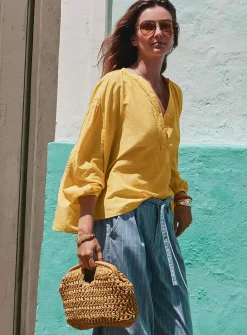 Oversized broderie anglaise blouse