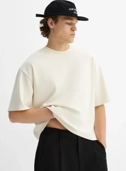 Oversized cropped Pima cotton T-shirt
