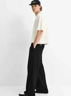 Oversized cropped Pima cotton T-shirt