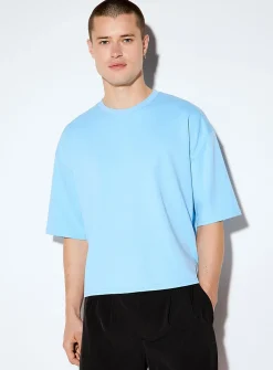 Oversized cropped Pima cotton T-shirt