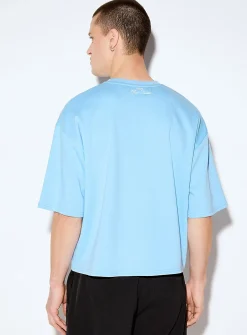 Oversized cropped Pima cotton T-shirt
