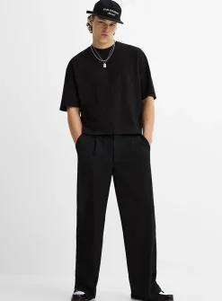 Oversized cropped Pima cotton T-shirt