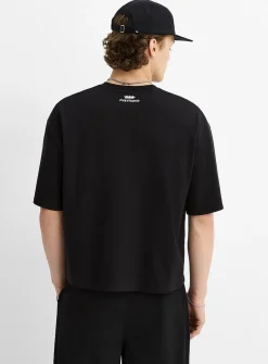 Oversized cropped Pima cotton T-shirt