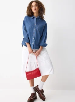 Oversized denim shirt