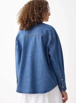 Oversized denim shirt