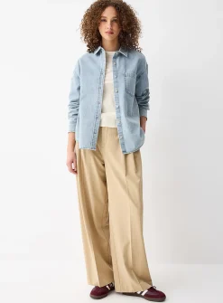 Oversized denim shirt