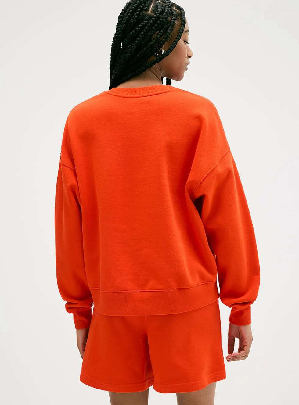 Oversized fleece crew-neck sweatshirt