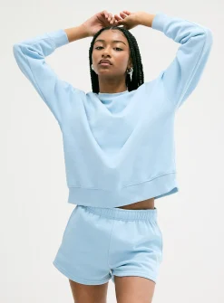 Oversized fleece crew-neck sweatshirt