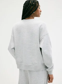 Oversized fleece crew-neck sweatshirt