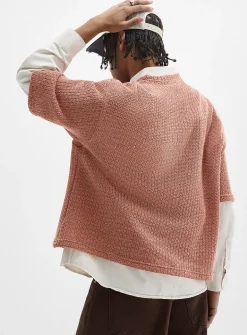 Oversized openwork knit T-shirt