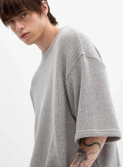 Oversized openwork knit T-shirt