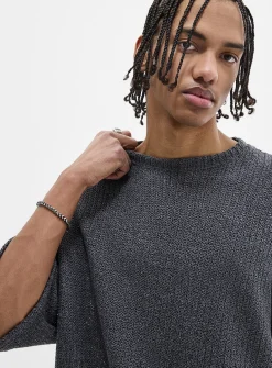 Oversized openwork knit T-shirt