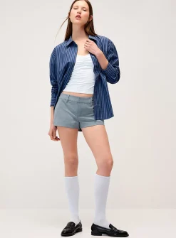 Oversized patterned poplin shirt
