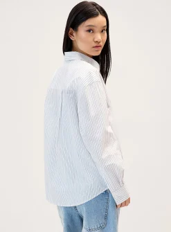 Oversized patterned poplin shirt