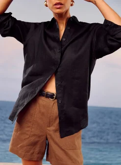 Oversized pure linen shirt