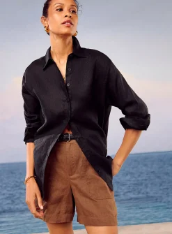 Oversized pure linen shirt