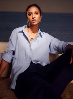 Oversized pure linen shirt