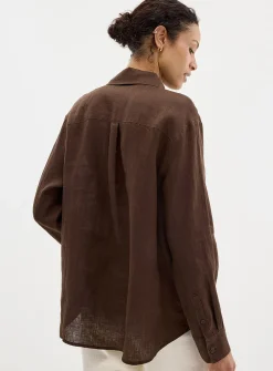 Oversized pure linen shirt