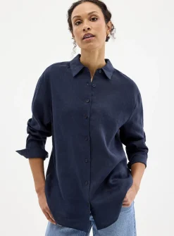 Oversized pure linen shirt