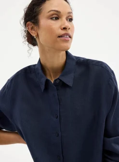 Oversized pure linen shirt