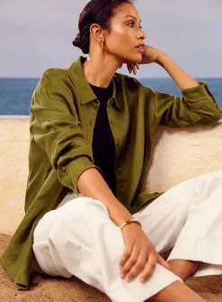 Oversized pure linen shirt