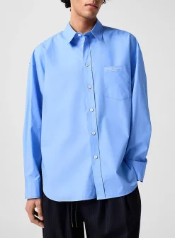 Oversized solid poplin shirt