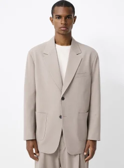 Oversized solid-colour jacket