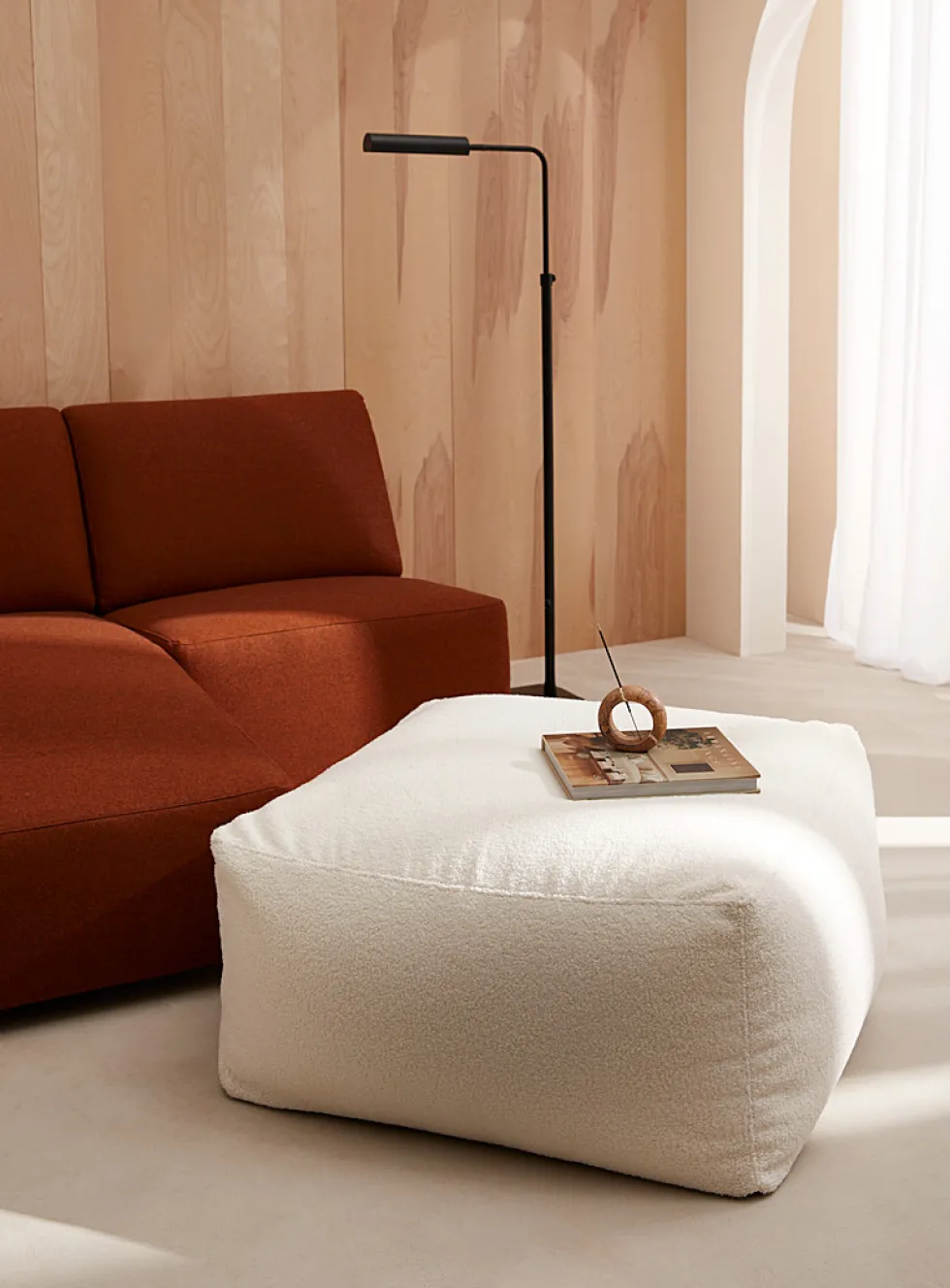 Oversized square pouf