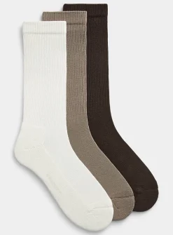 Padded stretch ribbed socks