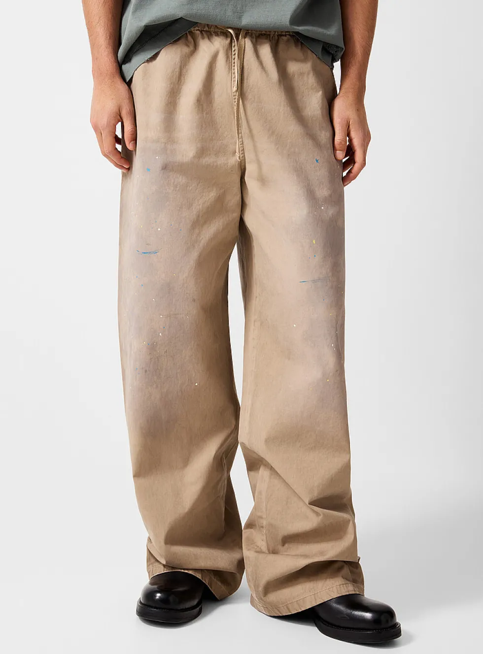 Paint splotches rugged twill pant