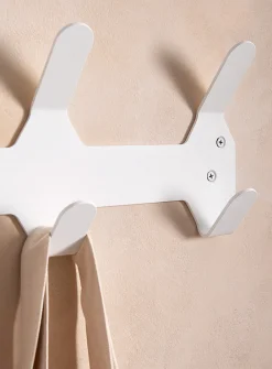 Painted aluminum monochromatic wall-mounted coat rack