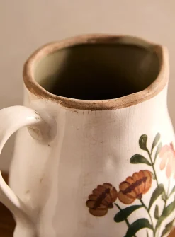 Painted flowers jug-like vase