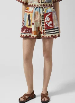 Painted shapes pure linen short