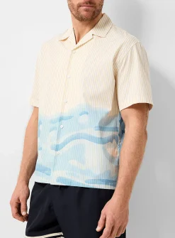 Painted stripe camp shirt