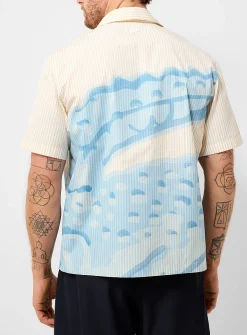 Painted stripe camp shirt