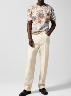 Paisley jacquard ecru jean