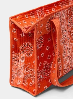 Paisley patchwork quilted tote bag
