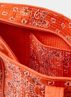 Paisley patchwork quilted tote bag