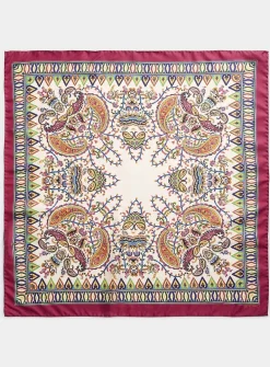 Paisley pattern pure silk scarf