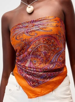 Paisley pattern pure silk scarf