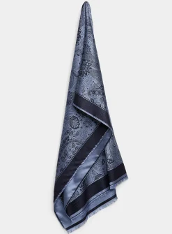Paisley wool and silk scarf