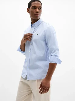 Pale blue mini-gingham shirt