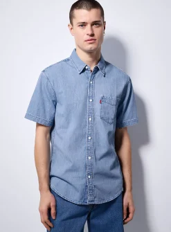 Pale-blue denim shirt