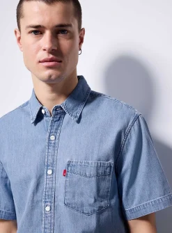 Pale-blue denim shirt