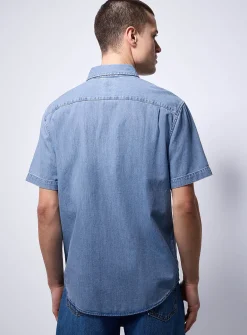 Pale-blue denim shirt