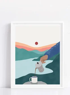Panoramic coffee art print