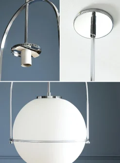 Paola chromed metal globe light fixture